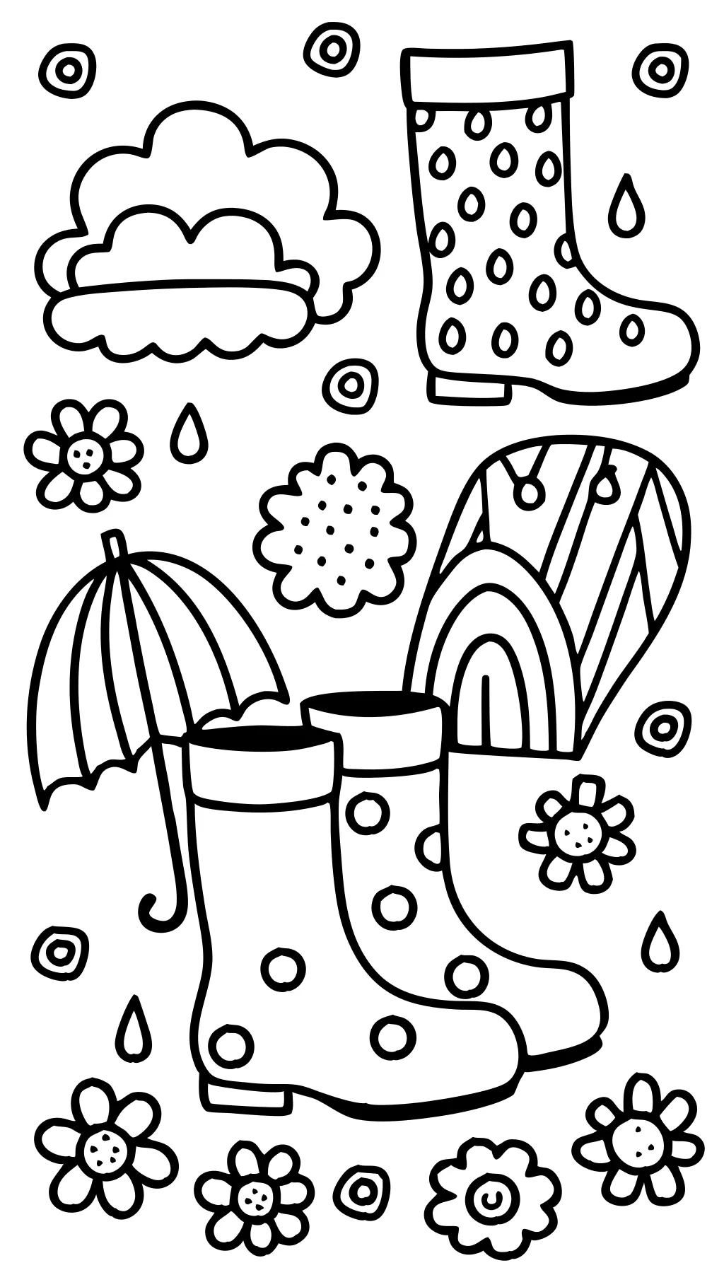 coloriage de botte de pluie